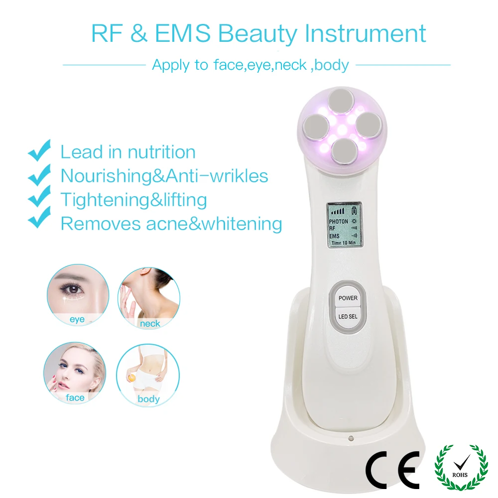 Мезотерапия ЭМС для кожи лица Электропорация радиочастотный светодиодный фотонный прибор для ухода за кожей лица Подтяжка лица машина для красоты