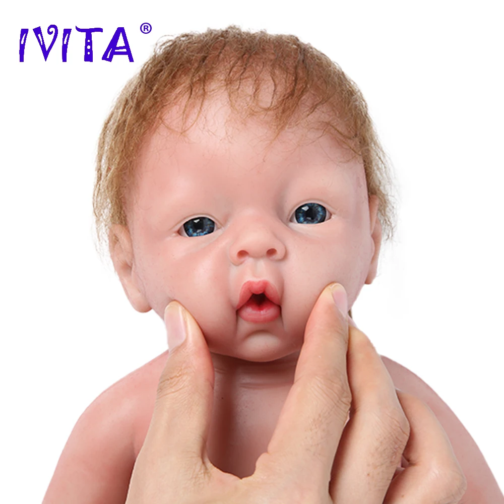 Реалистичная силиконовая кукла младенец IVITA WG1506RH 51 см 3 2 кг полностью с открытыми
