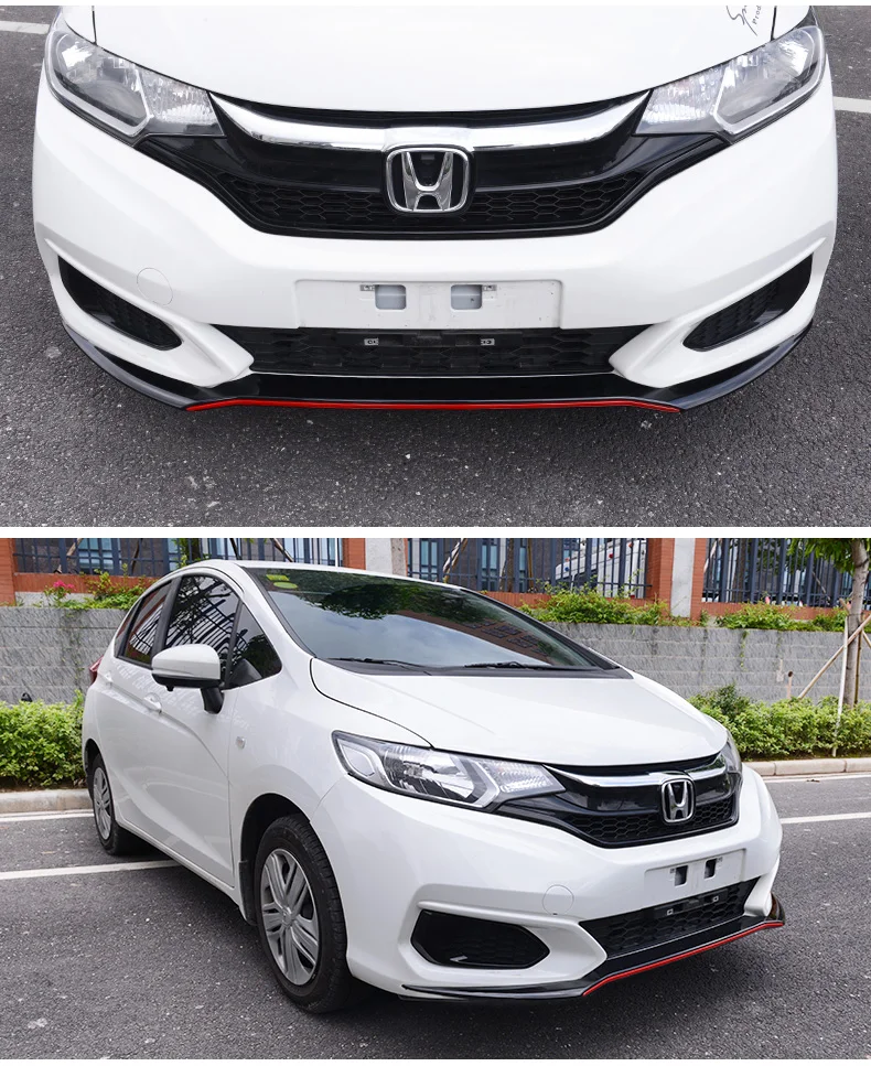 Автомобильный Стайлинг PP пластик для Honda Fit RS GK5 Автомобильная передняя губа маленькая окруженная Передняя Лопата