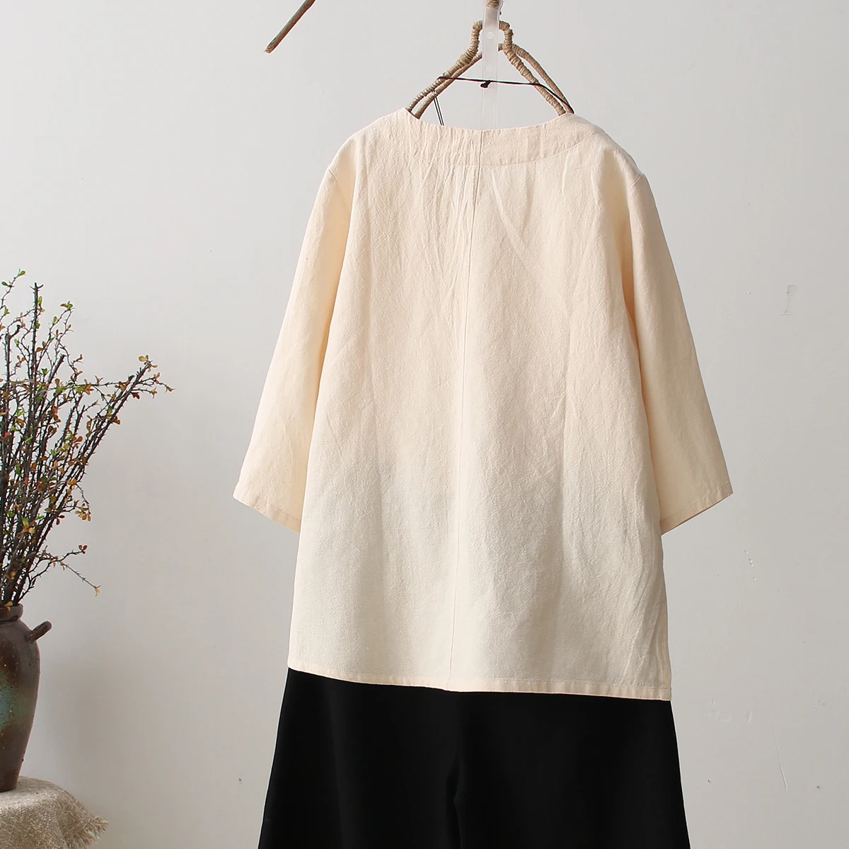 plus chinese traditional shirt female women blouse novelty stage performance clothing daily loose tops cotton linen