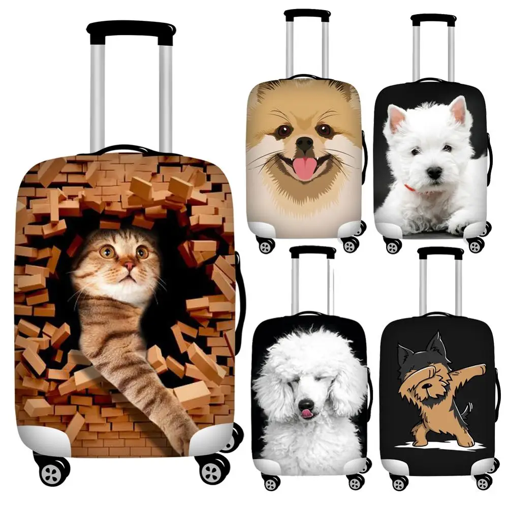 

Twoheartsgirl Printing Cat Dog Travel Luggage Protective Dust Cover Elastic 18-32inch Suitcase Cover Protector Baggage Covers