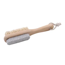 Hot Sale Double-sided Pumice Artificial Hair Multi-purpose Exfoliating Scrub Brush Face Hair Beard Brush Heigh Quality 1PC