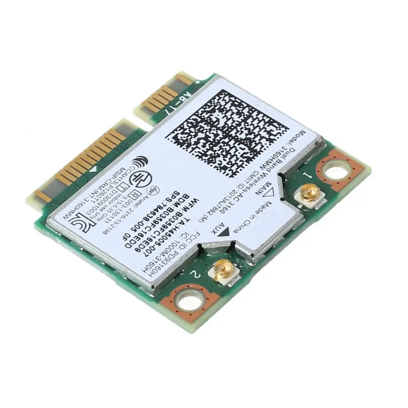 Mini PCI-e Wifi Wireless Laptop Card Dual Band for Intel 3160 3160HMW 802.11ac 83XB