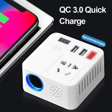 150W Car Power Inverter 12V To 110V/220V Digital Converter Auto Charger Adapter With Universal Travel Adapter QC Fast Charging