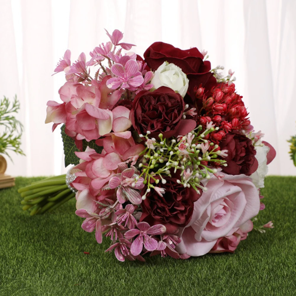 Simulation Holding Bouquet Wedding Bride Artificial Flower Photography Photo Prop Wedding Supplies