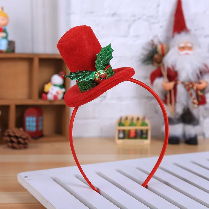 Фестивальный Топ, шляпа, головная повязка, Рождественский Декор, повязка на голову, клен, колокольчик, Санта, рождественские вечерние украшения, двойная повязка на голову