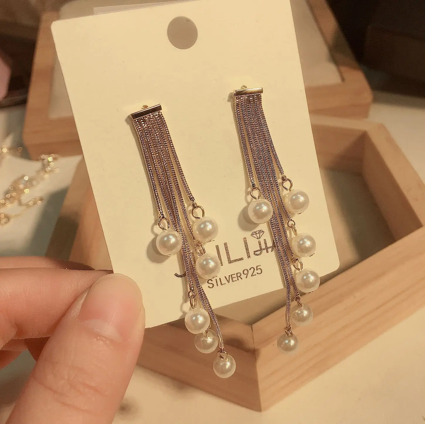 

Fashion Pearl Tassel Dangle Earrings for Women New Arrival Trend Geometric Jewelry Earrings for Party Wedding Elegant Earring