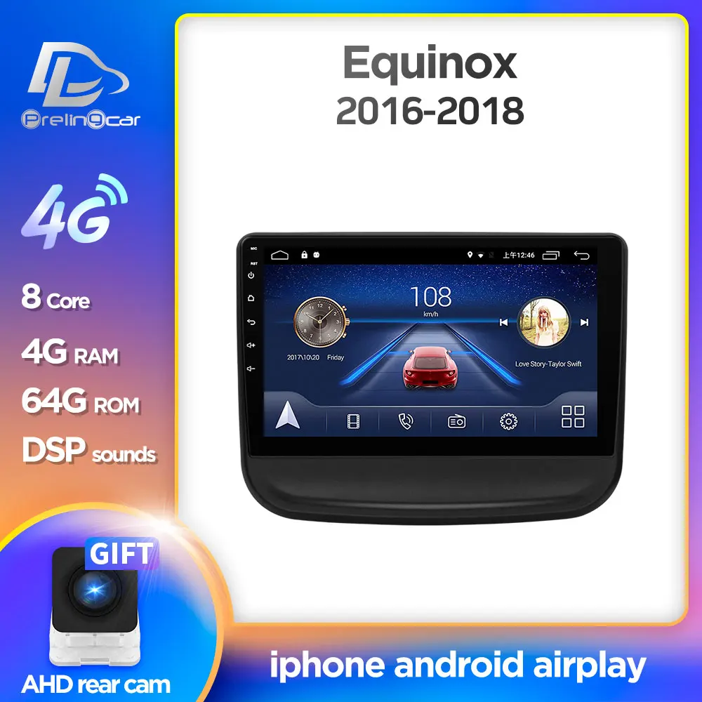 Автомагнитола Prelingcar Android 10 0 для chevy Chevrolet Equinox 2016-2018 мультимедийный видеоплеер с