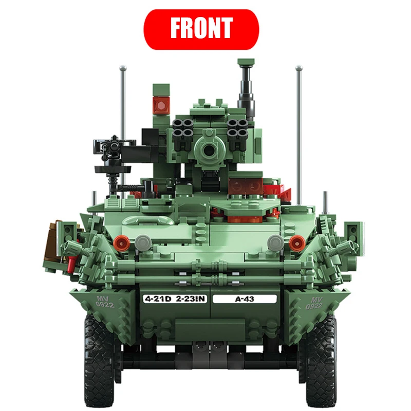 KAZI, 10001 век, военный MGS-M1128 танк, моторизованный ариллер, кирпичи, сделай сам, игрушки, бронированная техника, детские строительные блоки, игрушки