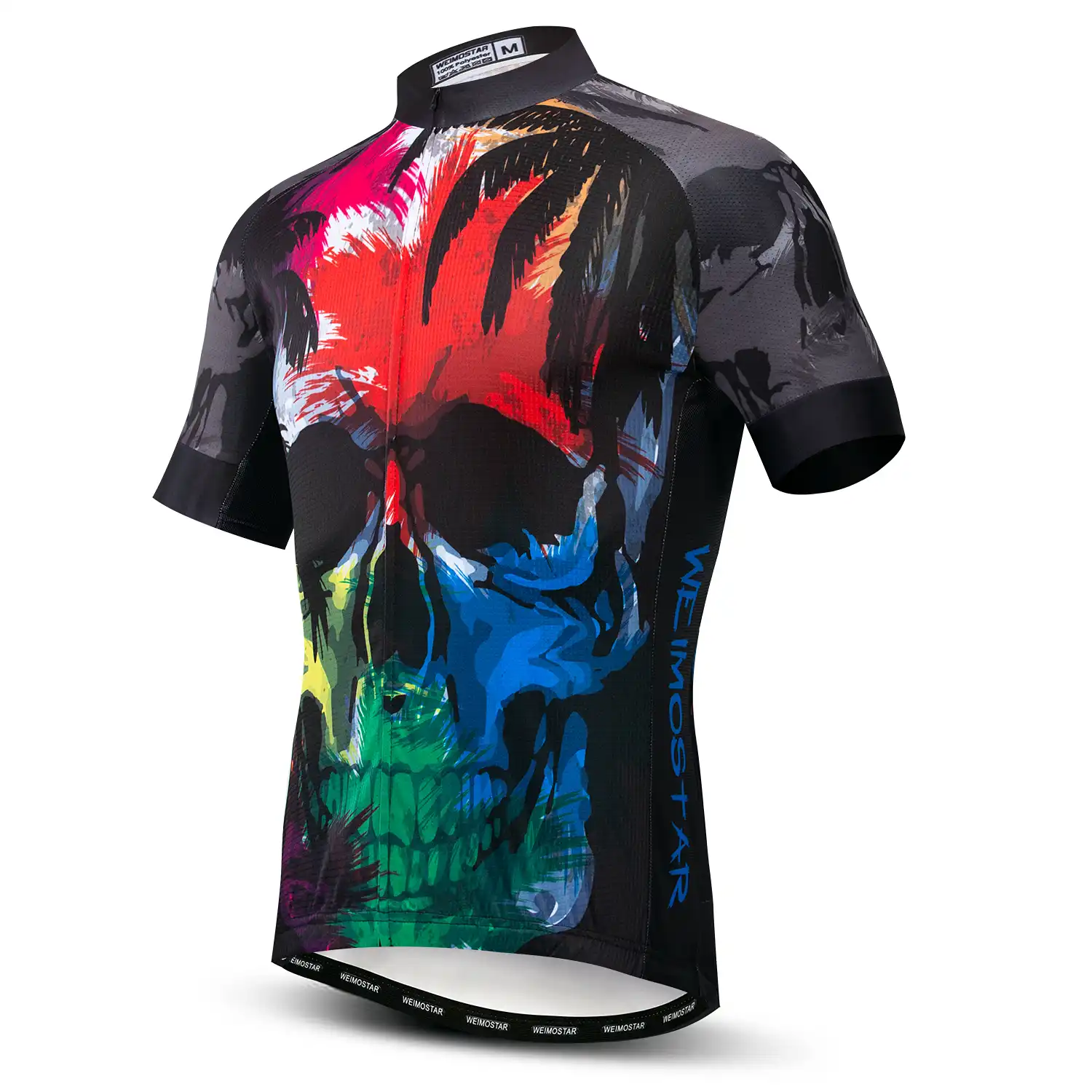 Short Cycling Jersey MTB Bike Motocross Road Maillot Riding Cycle Skull Shirt