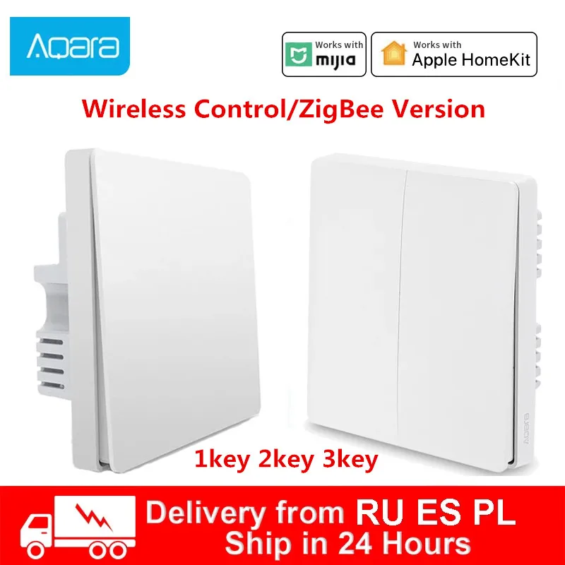 Умный настенный выключатель Xiaomi Aqara D1 Zigbee беспроводной переключатель с/без
