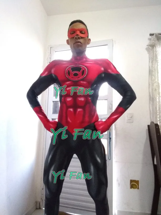 

Newest Red Lantern Costume 3D Printed Spandex Superhero Cosplay Costume Halloween Party Cosplay Bodysuit