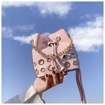 

Drawstring Bucket Bag For Women 2020 New Designer Pu Leather Crossbody Bags Ladies Shoulder Bags Female Handbags Pure Color Sac