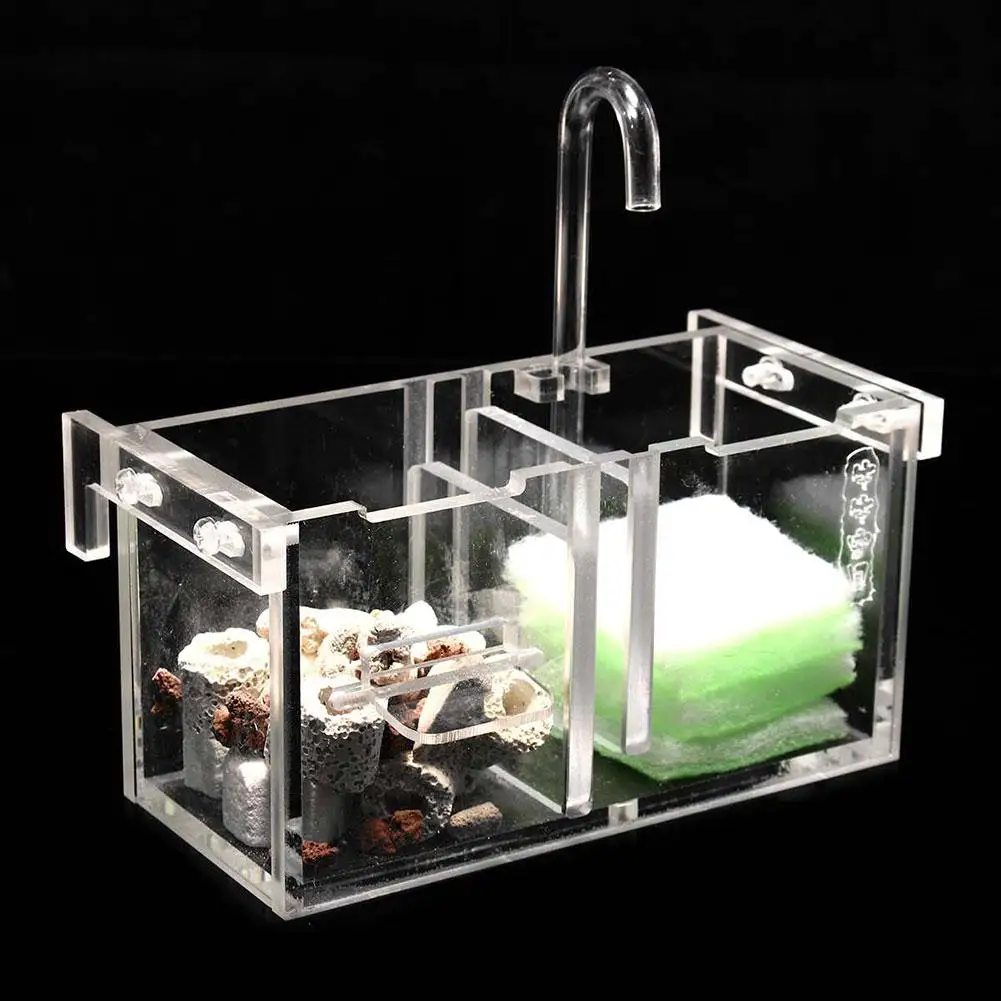 

3 in 1 Acrylic Filter Box External Hanging Water Purifier for Aquarium Fish Bowl