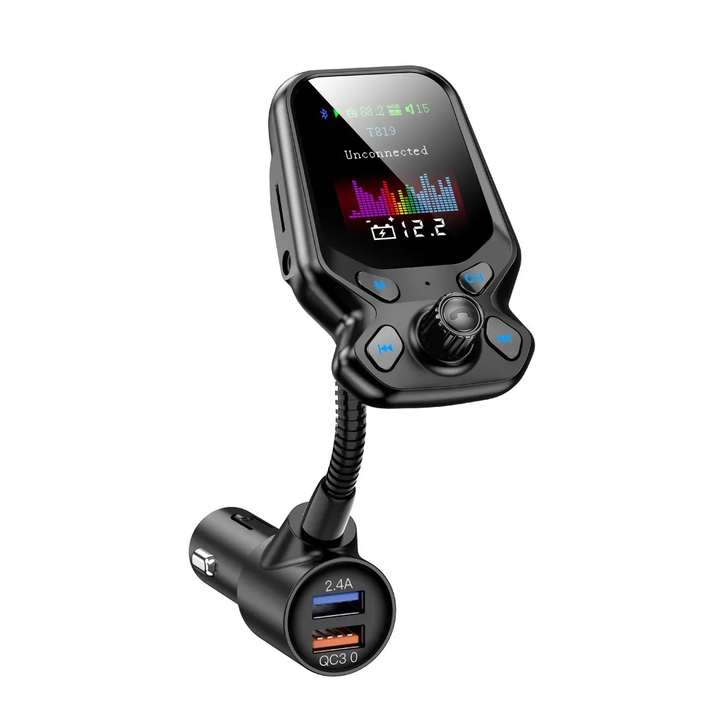 2,4 A Usb fm-передатчик Bluetooth радио передатчик адаптер автомобиля 1.77in цветной экран Qc3.0 Быстрая зарядка сильные характеристики# P5