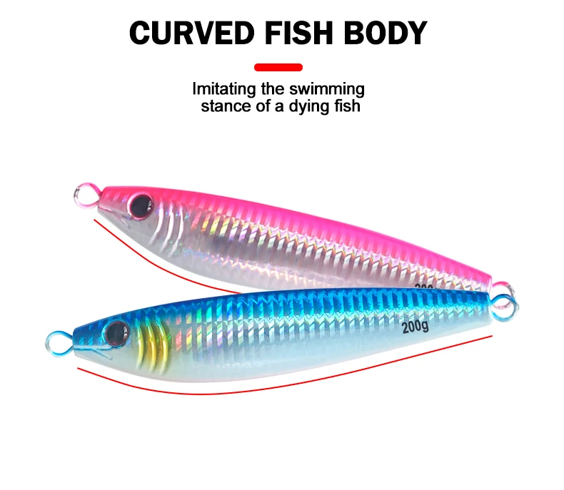 TEASER S Form 120g 150g 200g Langsam Sinking Angeln Locken Jig Shore Guss Löffel Sinking Langsam Fallen locken Harten Köder Angeln Tackle – Detail 3