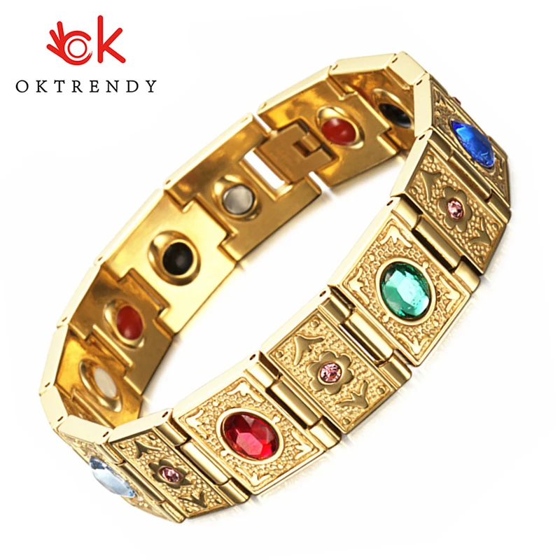Браслет Oktrendy из нержавеющей стали для магнитной терапии браслет с подвесками
