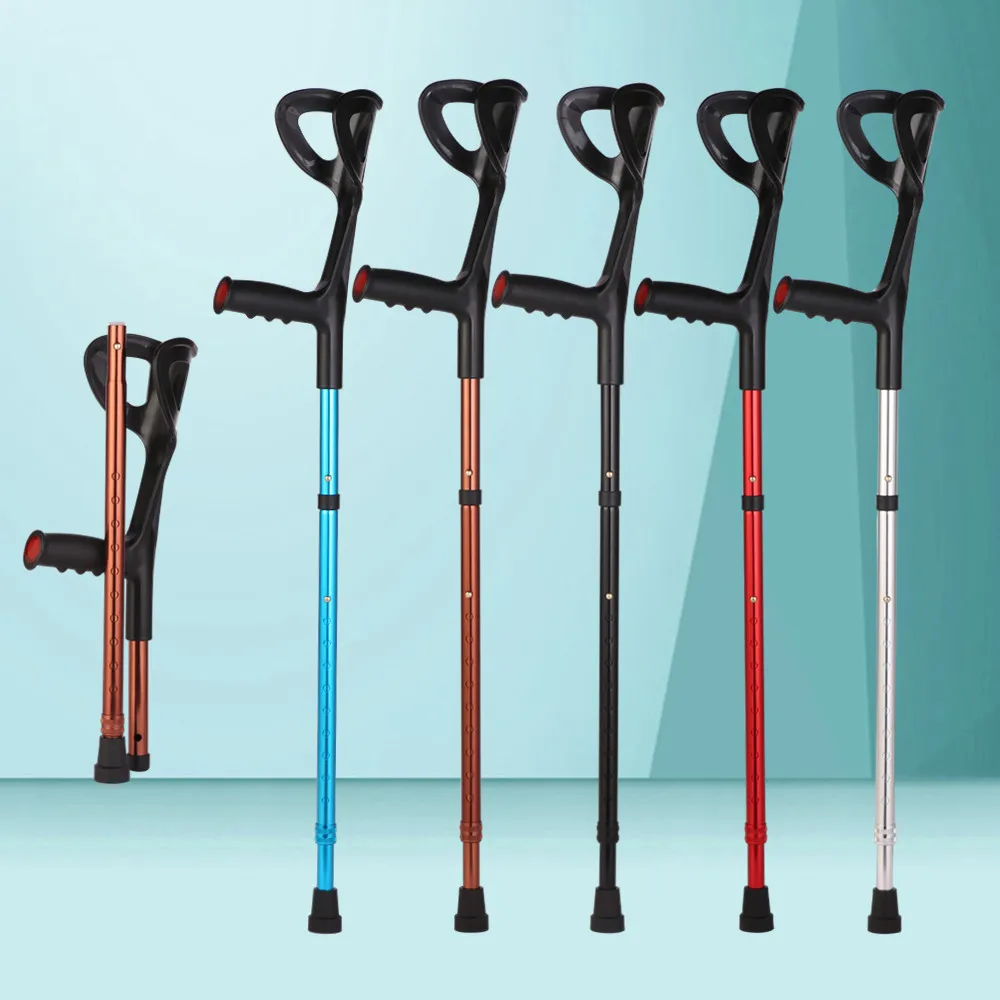Lightweight Foldable Forearm Crutch, Aluminum Walking Stick,Height Adjustable, Ergonomic Handle with Comfortable Grip 2ZG-02BM