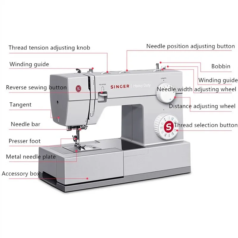 SINGER 4423 Máquina de coser resistente de alta velocidad de cocido, matriz