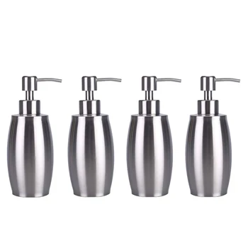 

Soap Dispenser, 10 Oz Stainless Steel Countertop Lotion Dispenser 350ML Liquid Dispenser for Kitchen and Bathroom (Pack of 4)