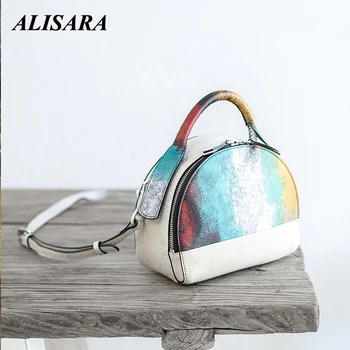 

Bag for woman 2020 design Genuine Leather Messenger black Multiple colors art handbag Korean popular style handmade