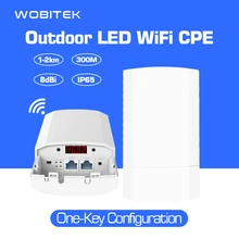 WOBITEK – routeur/répéteur/Bridge wi fi sans fil, 300Mbps, pour l'extérieur, longue portée 2.4Ghz, 1KM, CPE, AP Bridge, adaptateur POE, LAN et WAN, 24V 