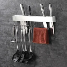 Настенные кухонные стеллажи для хранения, нержавеющая сталь, Пробивка, резка, слот, аксессуары, ломтик, крючок, держатель для горшка, прочный