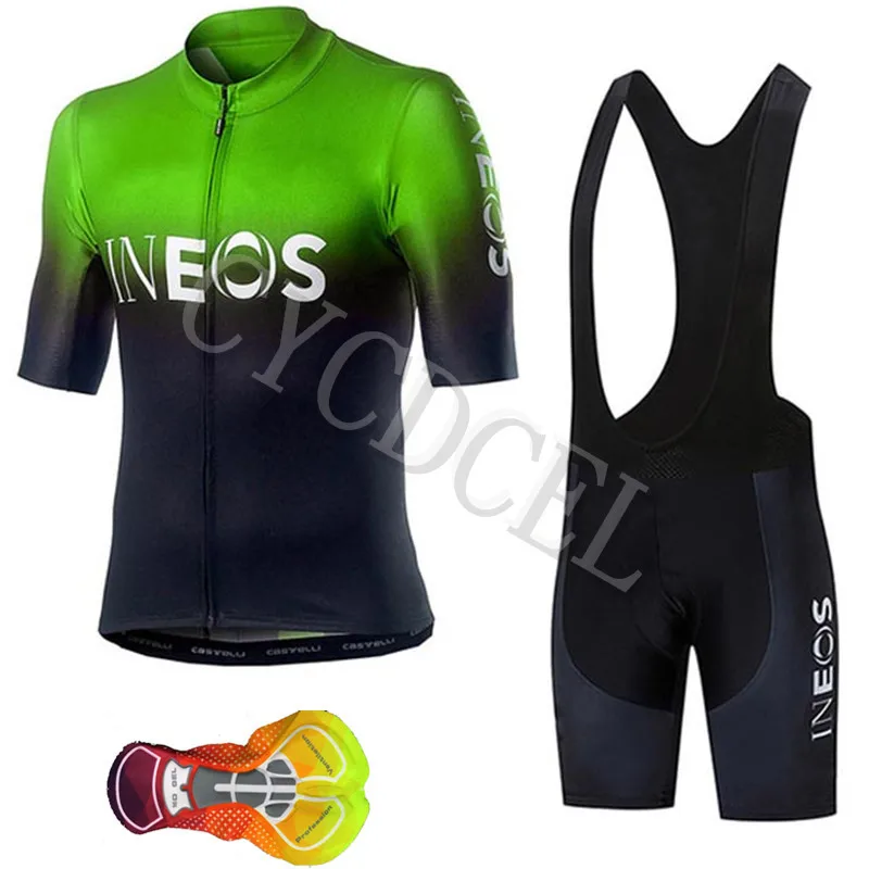 Cycling set 08 Велосипедная майка, INEOS, Майо, Ropa Ciclismo, Hombre, командная одежда для велосипеда, Быстросохнущий комплект с коротким рукавом, MTB, велосипедная одежда, 16D гель - Цвет: Cycling set 08