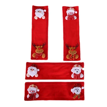 

BEST4Pcs Fridge Handle Covers Christmas Microwave Oven Dishwasher Door Handle Cover Christmas Decorations for Home 14x31Cm