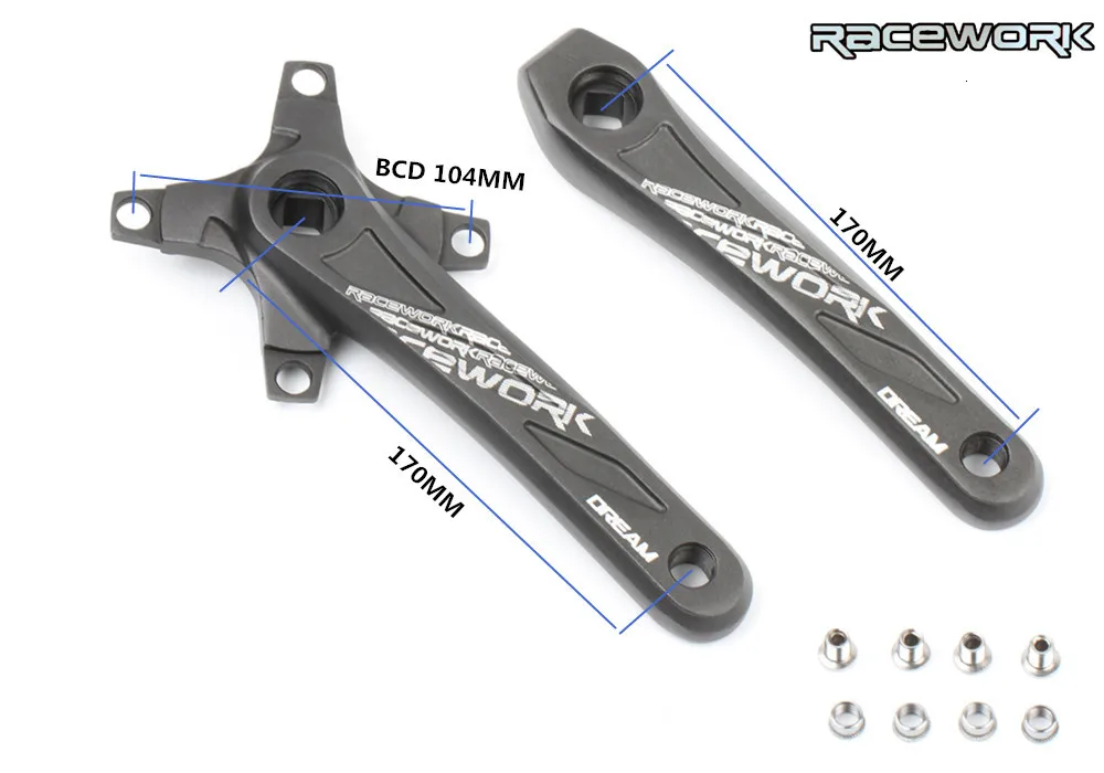 RACEWORK кольцо цепи велосипеда из алюминиевого сплава 104 мм BCD 170 мм MTB Горный шоссейный велосипед скорость кривошипной рукоятки шатуны велосипедный ремонт