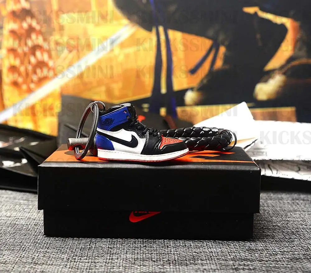 Персональный DIY Air Jordan " разбитая задняя панель" часть 1 3D кроссовок фигурный брелок сумка коробка Подвеска для пары Кукла аксессуар - Цвет: a shoe w rope