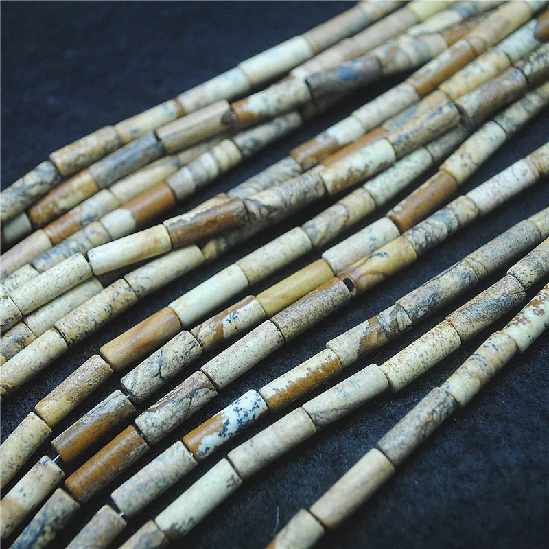 

32PCS Nature Rocky Jasper String Loose Beads Accessories Size 5X12MM Ture Shape For Women Bracelets Making Accessories Free Ship