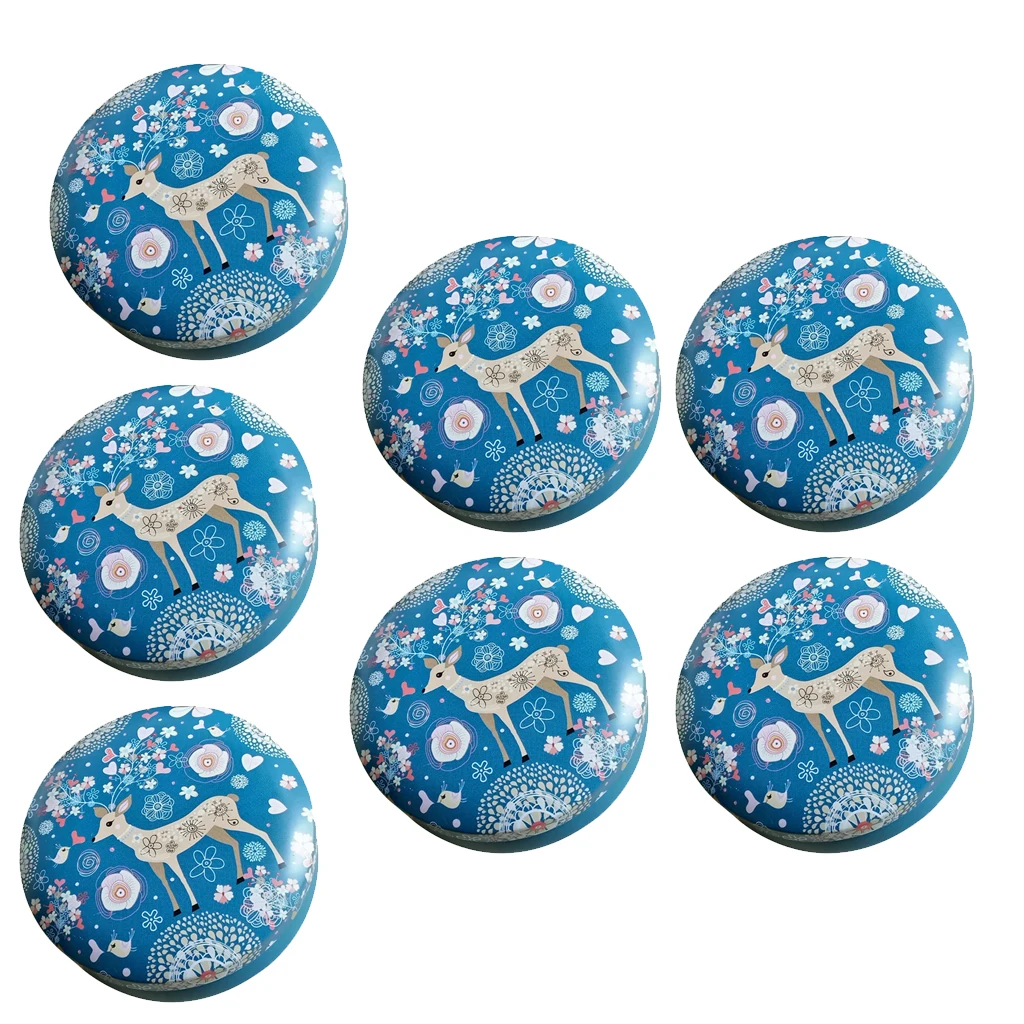 5 Elk Garden Large Round Metal Tins For Candles, Arts & Crafts, Storage, More - Elk and Garden Patterns