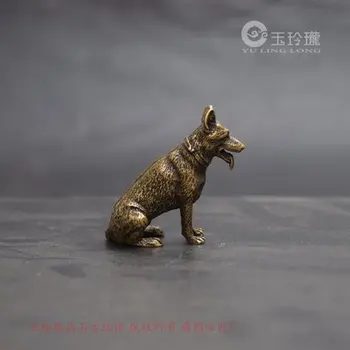 

Fine antique bronze carving (wolf dog) pocket trinkets