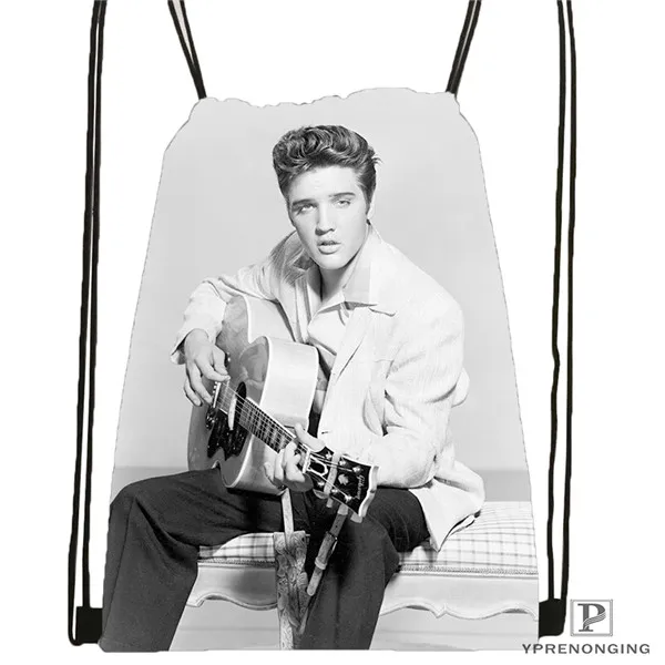 Drawstring Backpack Пользовательский Presley Элвиса походная сумка на шнурке милый рюкзак для детей(черная спинка) 31x40 см#180531-03-07 - Цвет: Drawstring Backpack