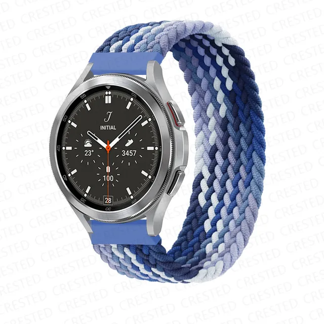 Braided Solo Loop band for Samsung Galaxy watch 4/classic/Active 2 Watchband 20mm 22mm Bracelet correa Amazfit GTS 2 mini strap Blueberry