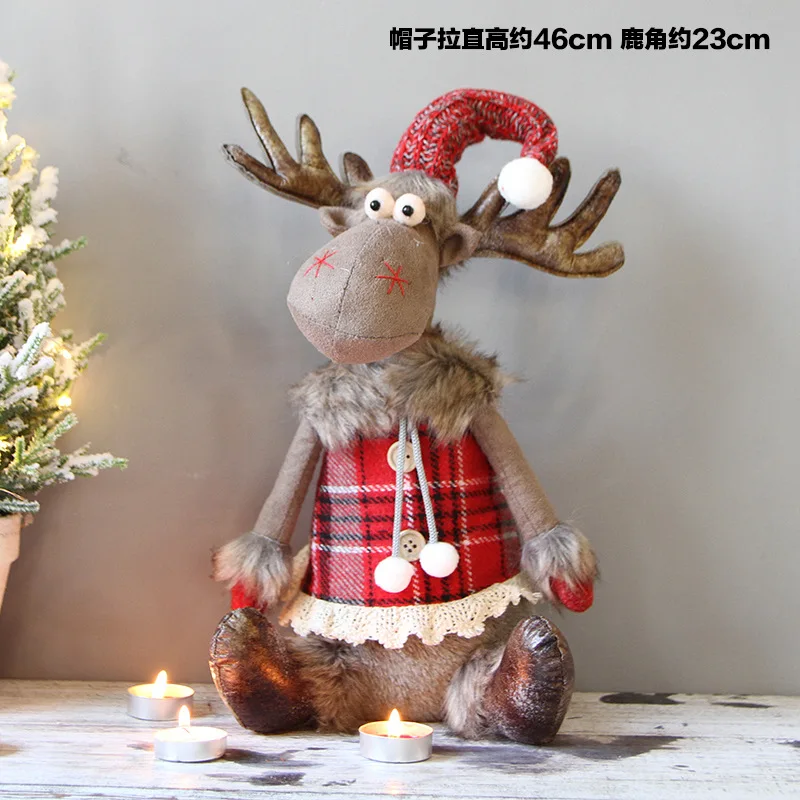 Высококачественный Рождественский лось-кукла, рождественский подарок для детей, простой скандинавский стиль, новогоднее Рождественское украшение для дома DF50