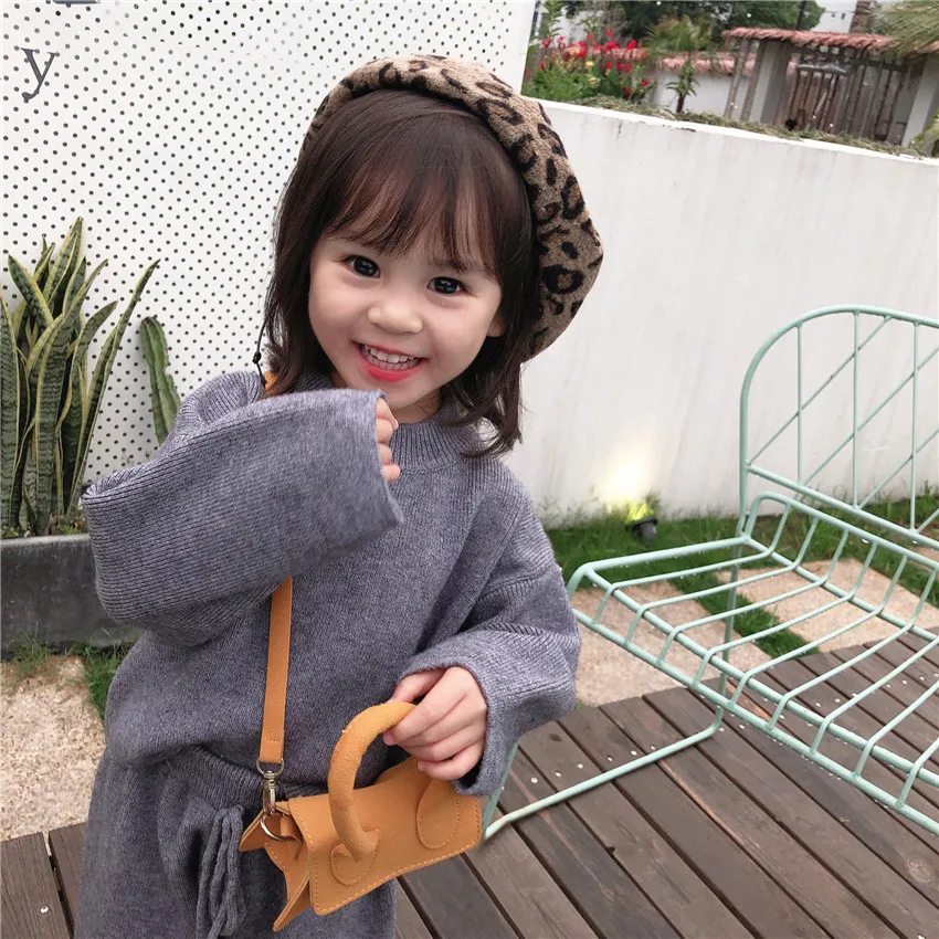 Humor Bear/осенний свободный Трикотажный костюм-свитер в Корейском стиле для отдыха для девочек широкие леггинсы вязанный комплект из 2 предметов для маленьких девочек