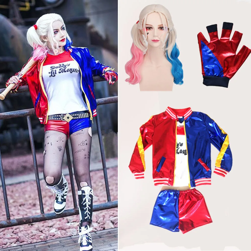 Purim Girls Kids Children Harley Quinn Costume Joker Suicide Squad Cosplay Halloween Carnival Jacket Sets Chamarras De Batman Clothing Sets Aliexpress