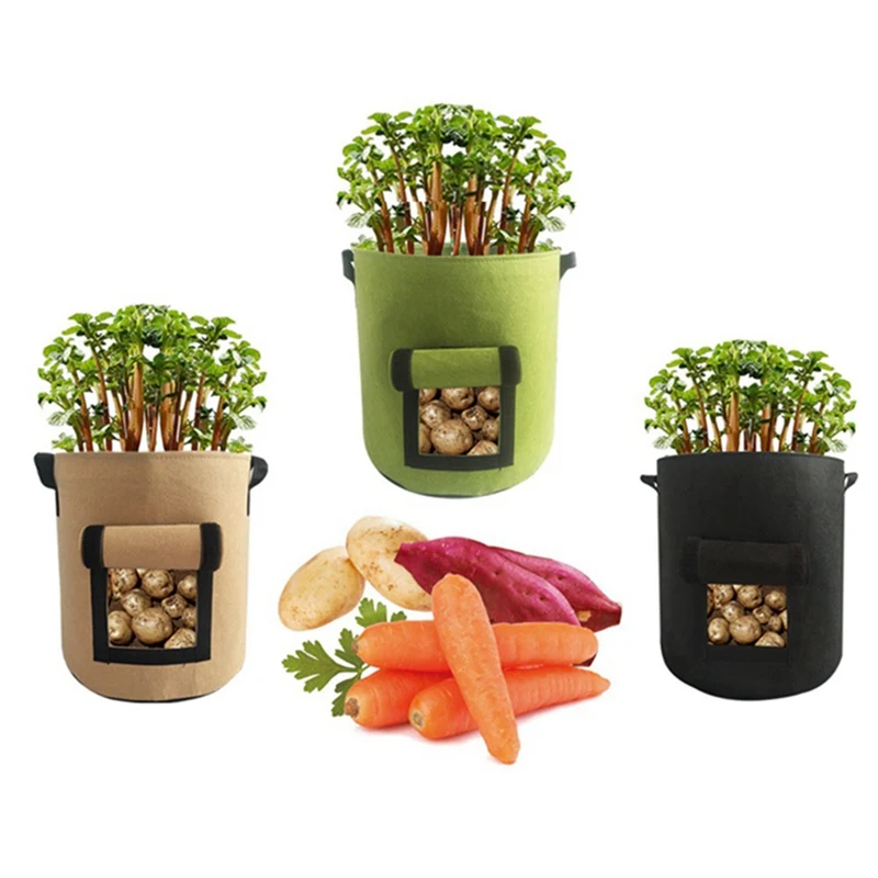 

Potato Grow Bags DIY Vegetable Planter Planting Bags Thickened PE Cloth Garden Plant Bags Pouch Breathable Vertical Glow Bag