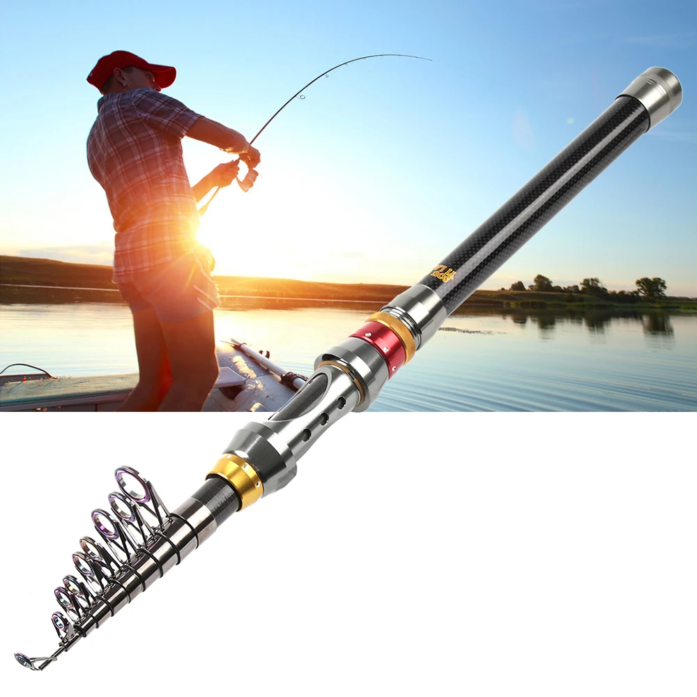 Portable Winter Fishing Rod Ultralight Carbon Fiber Telescopic Portable Sea Spinning Pole Retractable Pen Pole High Quality