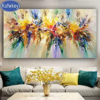 

100x50cm Abstract Colorful Diamond Painting 5D Art Cross Stitch Kits Diamond Embroidery Wall Pictures Retro Home Wall Decor ,
