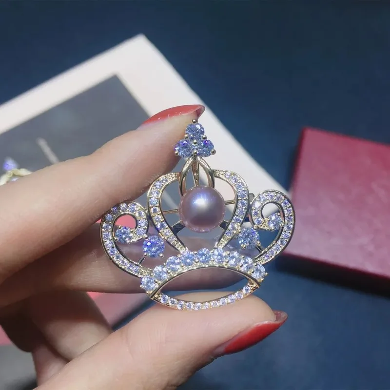 

Delicate natural freshwater pearl brooches female with zirconium pin cardigan coat accessories high spot