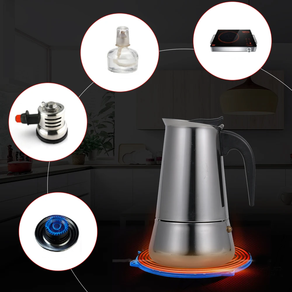 Кофеварки итальянская топовая кофеварка эспрессо Перколятор для 100/200/200/450 мл