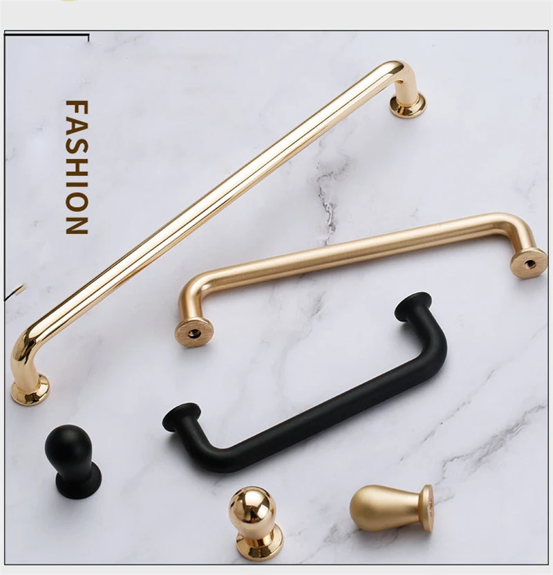 Description Picture 3 of itemBlack Rose Gold Cabinet Handles Zinc Alloy Kitchen Cupboard Door Pulls Drawer Flush Knobs Decorative Furniture Handle Hardware