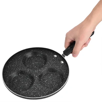 

3 Round Holes Non Stick Coating Eggs Frying Pan Home Kitchen Cookware Breakfast Cooking Tool Non-Stick Egg Dumpling Frying Pan