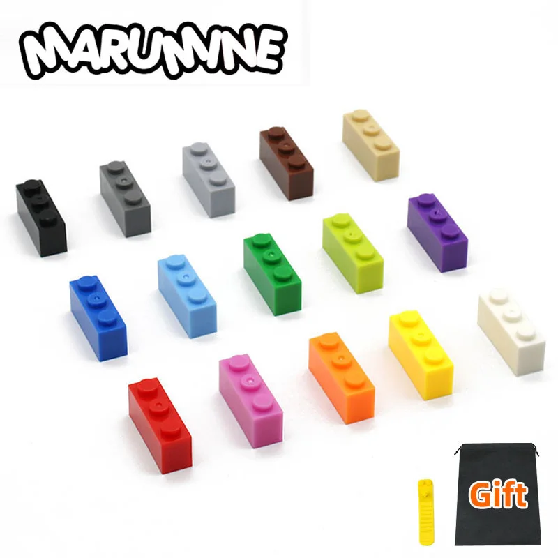 

Marumine 150PCS/Lot 1 x 3 Dots Cube Bricks MOC City Base Building Blocks For ChildrenCompatible Whit Other Brand