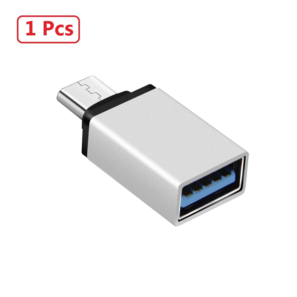 Robotsky type C USB 3,0 OTG адаптер USB-C type-C конвертер для samsung S8 для MacBook серии LG USB C OTG адаптер - Цвет: Silver 1Pcs