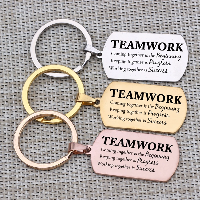 Брелок Teamwork Для коллеги гравировальная Подвеска для ключей от Dog Tag 3 цвета на