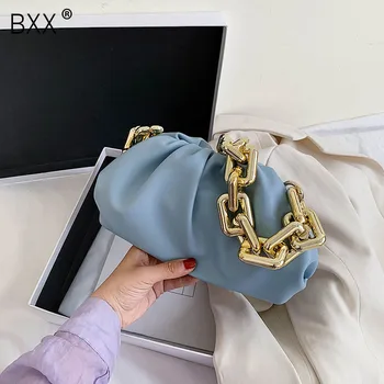 

[BXX] Pleated PU Leather Crossbody Bags For Women 2020 Summer Fashion Shoulder Handbags Female Fashion Cloud Bag Clutch HN313